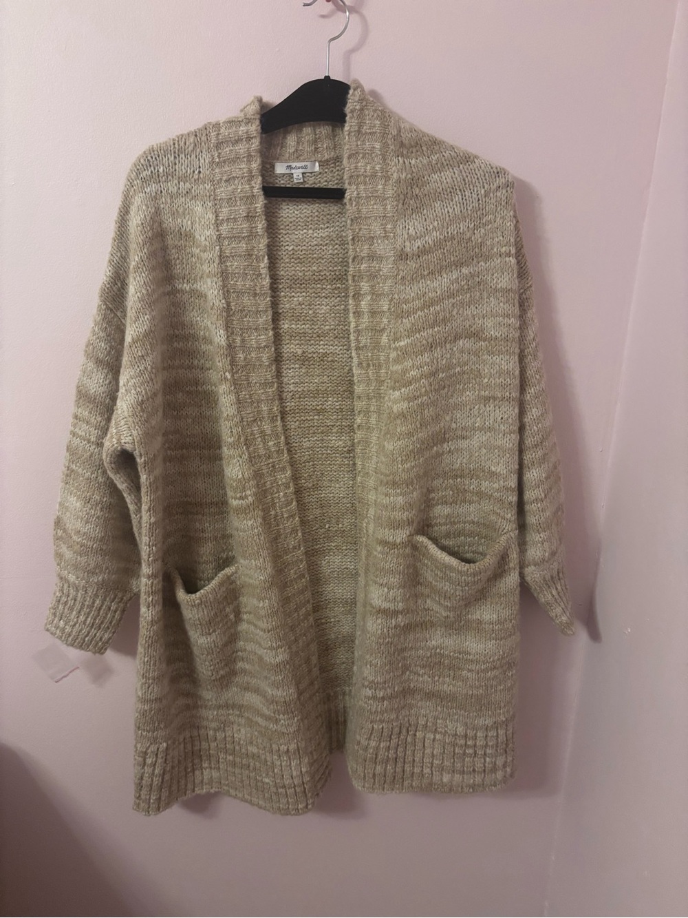 Madewell Cream Open-Front Chunky Knit Cardigan - Picture 2 of 5